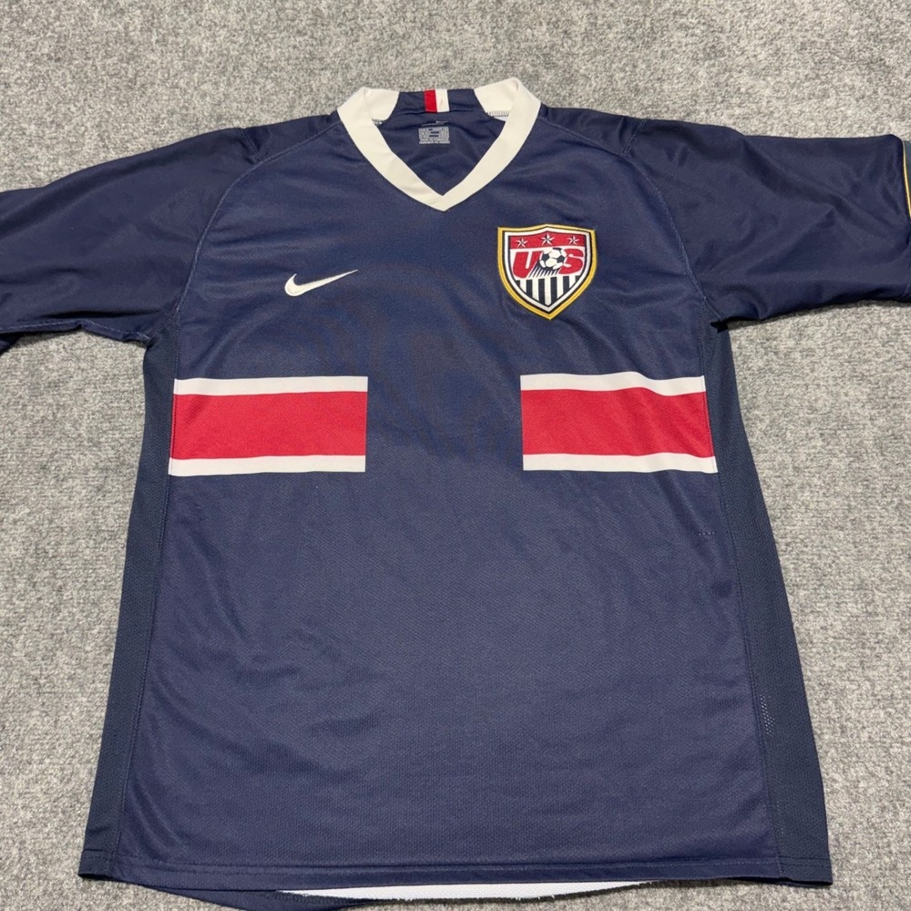 Nike Team USA Soccer Jersey Mens M Blue World Cup 2006 2007 Away Football VTG